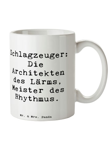 Mr. & Mrs. Panda Keramiktasse Spruch Schlagzeug Architekten mit ... in Weiß