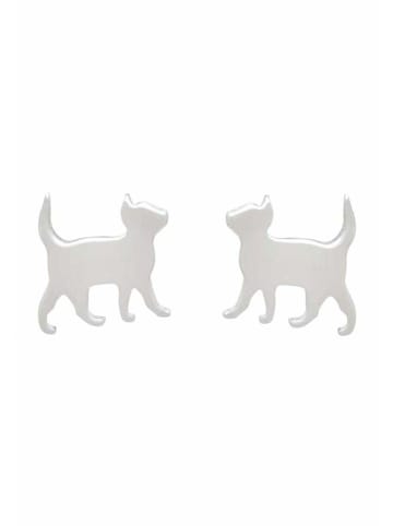 Gemshine Ohrringe KATZE in silver coloured