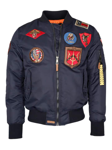 TOP GUN Bomberjacke im Pilotenstil mit Patches TG20191053 in navy