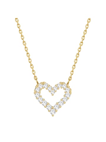 Glanzstücke München Kette Herz aus Sterling Silber mit Zirkonia in gelbgold