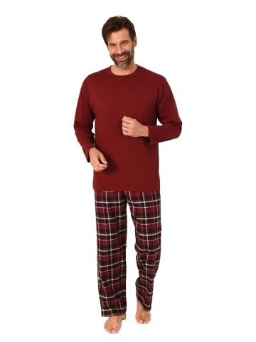 NORMANN Schlafanzug lang Pyjama FlanellHose Karo - 88218 in rot2