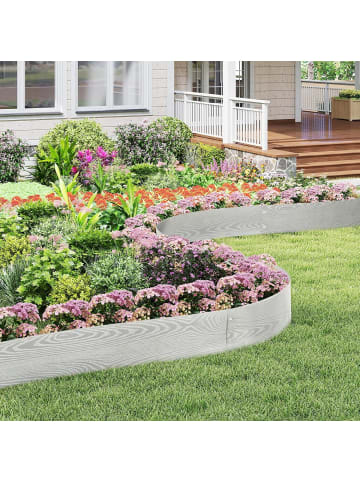 COSTWAY 6 tlg. Rasenkante Verzinkt Metall in Silber