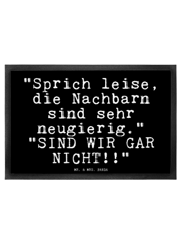 Mr. & Mrs. Panda Schmutzfangmatte "Sprich leise, die Nachbarn...... in Schwarz