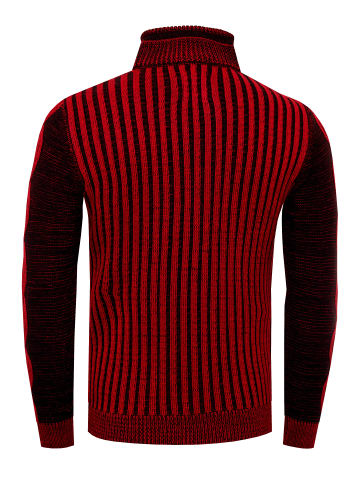 Rusty Neal 1/2 Zip Pullover im Kontrast Design  in Rot / Schwarz
