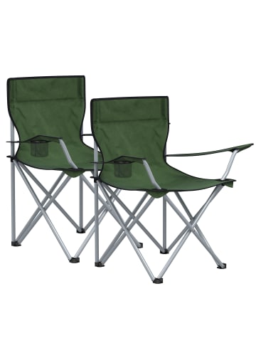 SONGMICS 2er-Set: Campingstuhl Sandy in Grün - (B)84 x (H)81 x (T)52 cm