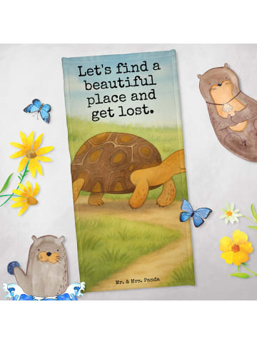 Mr. & Mrs. Panda Duschhandtuch Schildkröte MHerzieren Design mi... in OZeichenanblue