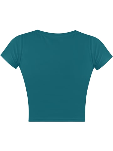 Janice 2 x Damen crop T-Shirt Nantes in Petrol
