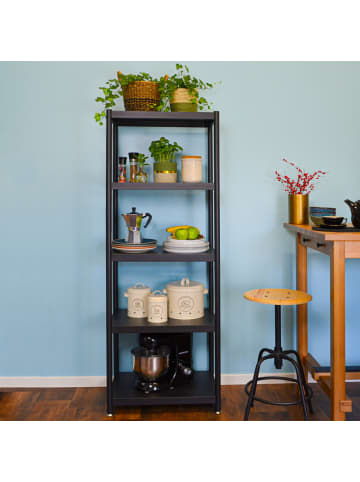 shelfr Industrial Style Metallregal Genk mit 5 Ebenen in Schwarz