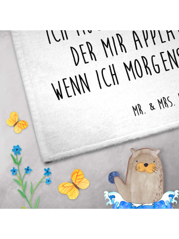 Mr. & Mrs. Panda Gästehandtuch Pinguin mHerzieren mit Spruch in Weiß