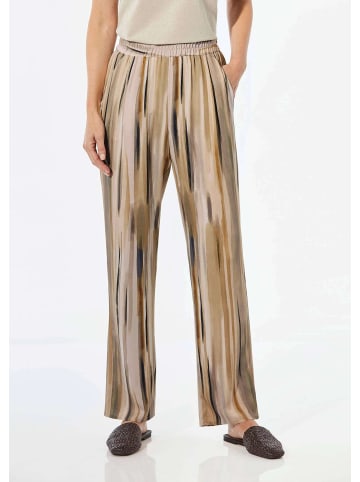 GOLDNER Palazzo-Hose in beige / gemustert