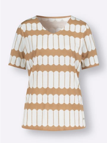 WITT WEIDEN Shirt in camel-ecru-bedruckt
