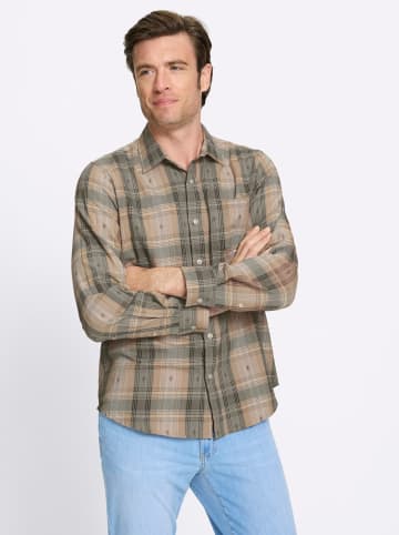 WITT WEIDEN Langarm-Hemd in khaki-kariert