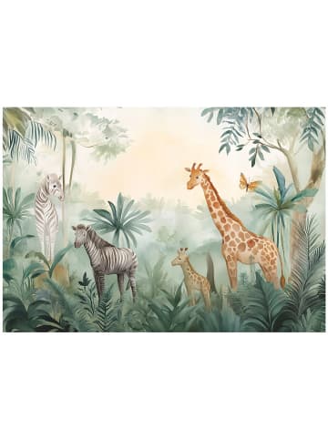 WALLARENA Fototapete Kinderzimmer Tiere in Beige