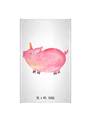 Mr. & Mrs. Panda Handtuch Einhorn Schwein ohne Spruch in Weiß