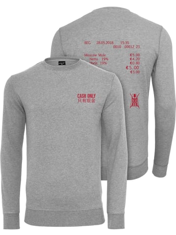 Mister Tee Pullover "Cash Only Crewneck" in Grau