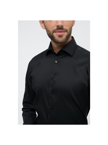 Eterna Langarmhemd in Schwarz