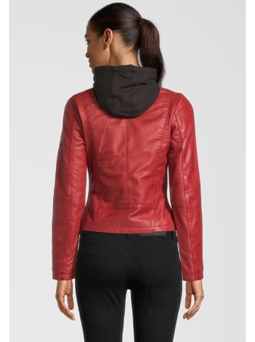 H.I.S Lederjacke mit Kapuze in RED