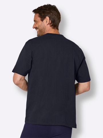WITT WEIDEN Schlafanzug-Shirt in marine + anthrazit-meliert