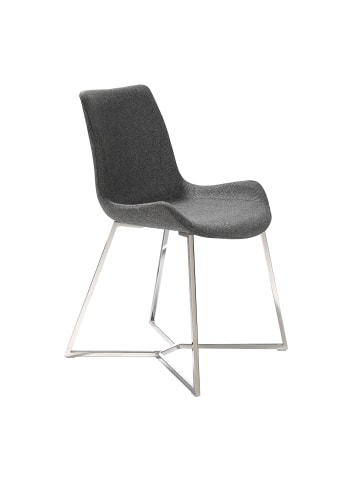 Angel Cerdá Stuhl 4009 in Grau/Stahl – (B)54 x (H)82 x (T)58 cm
