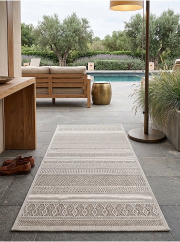 KADIMA DESIGN ESERA Outdoorteppich Beige 240x340 Streifen Polypropylen Wohnzimmer in Beige