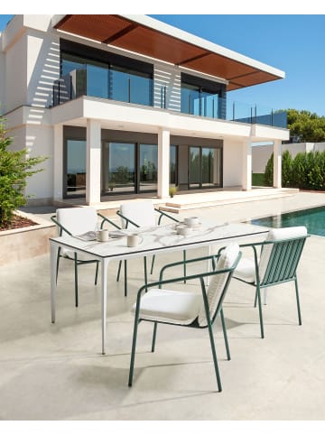 Beliani 4er-Set Esszimmerstuhl ASCIANO in Grün/Weiß