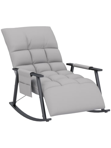 HOMCOM Schaukelstuhl-60L x 134B x 70H cm-Grau
