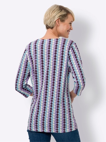 WITT WEIDEN 3/4-Arm-Shirt in lavendel-aqua-bedruckt