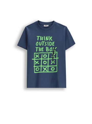 MOKIDA Baumwoll-T-Shirt mit kurzen Ärmeln in dunkelblau