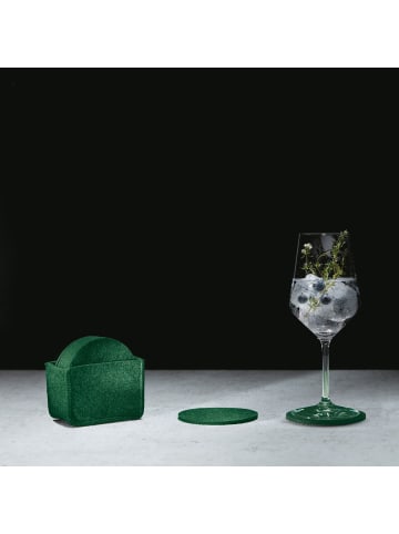 Erwin Müller Filz Untersetzer 13-teilig Beja in dunkelgrün