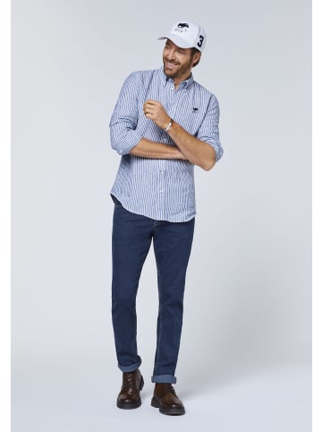 Polo Sylt Hemd mit Label-Stickerei in Blau