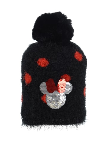 Disney Minnie Mouse Wintermütze mit Bommel in Schwarz