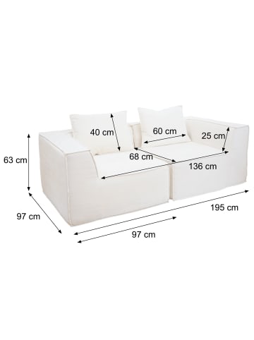 MCW 2er-Sofa O54, Hellgrau