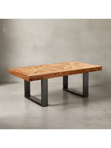 KADIMA DESIGN Moderner Couchtisch Mango Massivholz 105x40x55 cm Tisch im Industrial