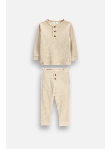 Coccodrillo Trainingsanzug-Set aus Waffelstrick in beige
