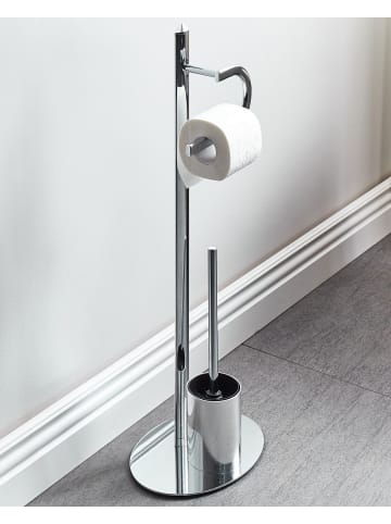 Beliani Toilettenbürste SARTO in Silber - (W) 28 x (H) 78 x (L) 20 cm