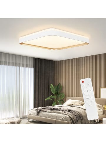 ZMH Deckenleuchte LED in weißgold eckig Sternenhimmel Design dimmbar 32W L 30cm