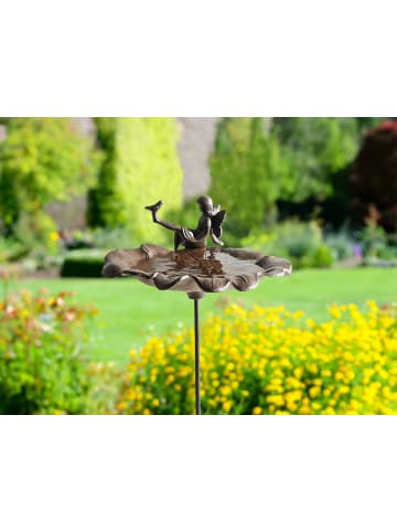 Beliani Vogelbrunnen MAGPIE in Braun - (W) 27 x (H) 65 x (L) 27 cm