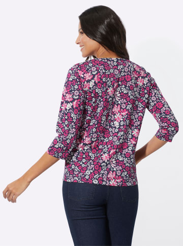 Sieh an! 3/4-Arm-Shirt in marine-fuchsia-bedruckt