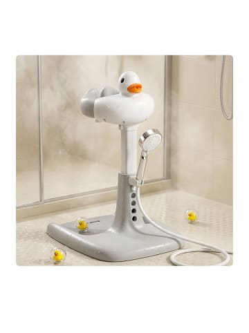 relaxdays Baby-Duschständer in Grau/ Weiß – 45-67 cm