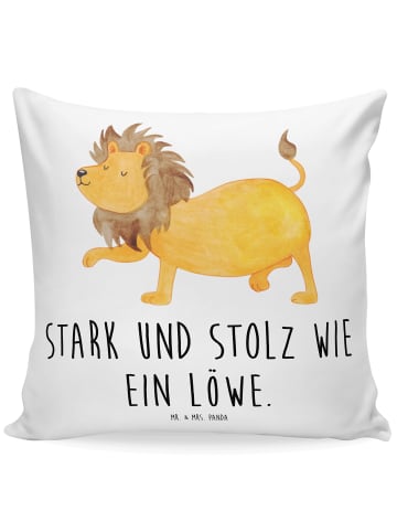 Mr. & Mrs. Panda 40 x 40 Kissen Sternzeichen Löwe mit Spruch in Weiß
