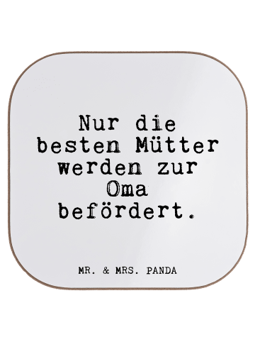 Mr. & Mrs. Panda Holz Untersetzer Nur die besten Mütter... mit S... in Weiß