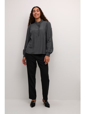 Kaffe Langarm-Bluse KAdorit in Black Oyster