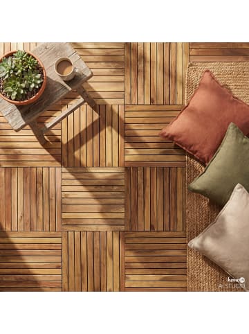 home24 6er-Set Terrassenfliese Granyo 50x50 cm in Akazie Braun