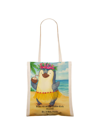 Mr. & Mrs. Panda Tragetasche Pinguin Kokosnuss Design mit Spruch in Weiß