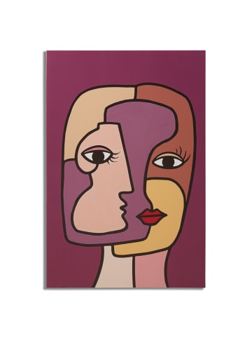 Mauro Ferretti Mehrfarbiges kubistisches Gesicht, gemalt auf Leinwand, 60 x 3 x 90 cm