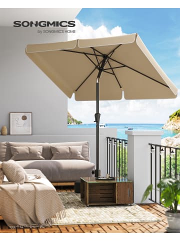 SONGMICS Sonnenschirm Sheld in Taupe - (B)200 x (H)250 x (T)300 cm