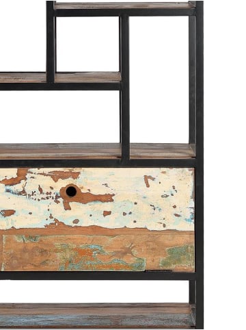 Giner y Colomer Bücherregal aus Metall und recyceltem Holz in Multicolored