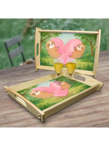 Mr. & Mrs. Panda Tablett Faultiere Herz Design ohne Spruch in Weiß