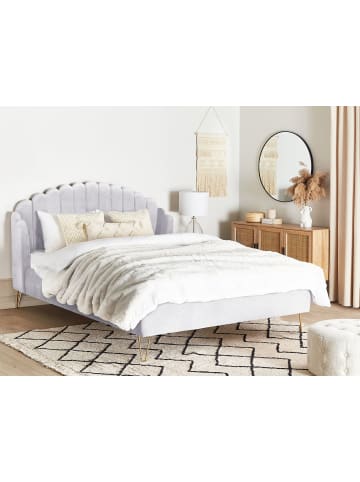 Beliani 2-tlg Doppelbett AMBILLOU in Grau/Gold