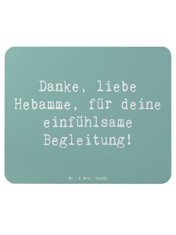 Mr. & Mrs. Panda Mauspad Spruch Liebe Hebamme mit Spruch in Meeresbrise